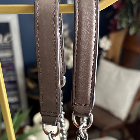 Michael Kors Quilted Chain-Strap Shoulder Bag in Taupe Brown - Picture 13 of 17